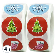 indi.k 聖誕派對大包裝標籤貼紙 500入, 4個