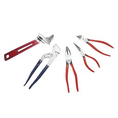 龍蝦5件套 KP5, 長鼻鉗+斜口鉗+側切鉗+水泵鉗+彩色活動扳手, 1組