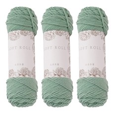 Soft Roll 編織線 100g, 19 薄荷綠, 3個