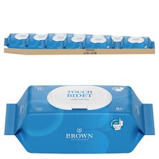 BROWN Touch 溫和低敏濕紙巾 掀蓋型, 80張, 10包