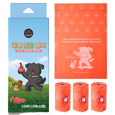 Mungtem 補充用玫瑰香寵物拾便袋, 玫瑰粉, 1組