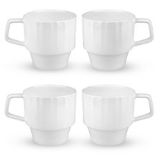 Love Bone China 優質馬克杯 380ml, 白色, 4個