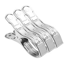 超大款不鏽鋼加寬曬衣夾 13x3.4cm 3入, 1組