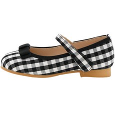 래빗풋 여아용 체크 앞리본 구두