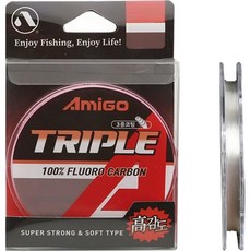 AmiGo 三重氟碳碳纖維釣魚線, 混合色, 1個