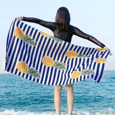 K2nine Summer Water Best 柔軟大型海灘巾, 1個, 鳳梨