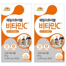 비타민뱅크 패밀리 츄어블 비타민C 망고파인애플맛, 2개, 90g