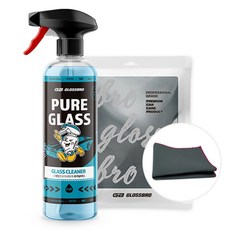 글로스브로 퓨어글래스 유리세정제 + 슈프림 퓨어글래스 유리타월 패키지, 1세트, 500ml