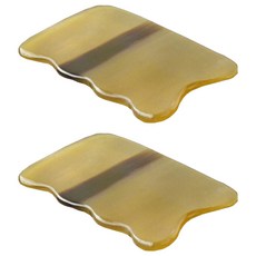 方形刮痧按摩水牛角白角, 2個, 混合顏色