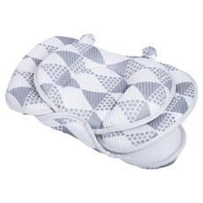 YODO XIUI 透氣雙層推車墊 3D透氣布料 尺寸:寬38x長67公分(不含耳朵), 3D熊款灰色, 1個