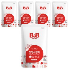 비앤비 젖병세정제 거품형 리필, 400ml, 5개