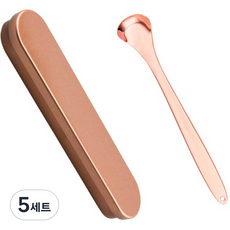 스테인리스 혀클리너 스푼형 + 케이스 세트 로즈골드 50g, 5세트