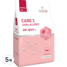 네츄럴랩 강아지 케어 유기농 기능성 사료, 피부/피모+알러지, 2.5kg, 5개