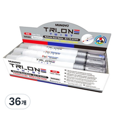 MUNGYO Tri-one 3色白板筆, 黑色, 藍色, 紅色, 6個