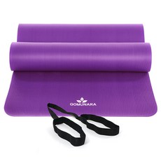 Komura NBR 超寬瑜伽墊 16mm + 收納帶套裝, 淺紫色
