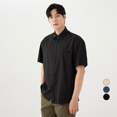 CARET 男款寬版防皺短袖襯衫