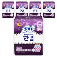 쏘피 한결 생리대 날개형, 오버나이트, 10개입, 5개