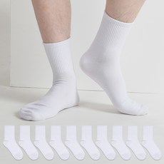 NO DESIGN 男款素色中筒襪組 10雙