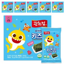광천김 핑크퐁 아기상어 유기원초 키즈김, 김, 20g, 6개