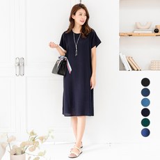 B.B. CASUAL 女款大尺碼短袖連身裙, 深海軍藍