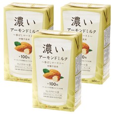 筑波乳業 杏仁飲 香濃烘烤風味 無糖, 3個, 1L