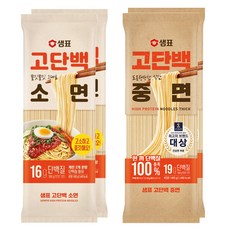 샘표 고단백 중면 400g 2p + 소면 400g 2p, 1세트