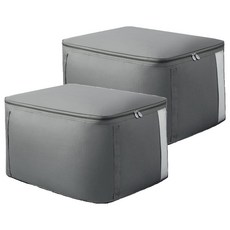 리빙공감 대용량 의류 이불 수납 정리 파우치, 그레이, 2개