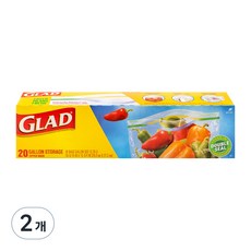글래드 4중 와이드씰 지퍼백 냉장용, 대(L), 20개입, 2개