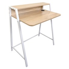 AOTTO 創意傢俱 簡約雙層木紋書桌, 橡木色