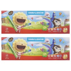 SIMBALION 雄獅 奶油獅 粉蠟筆, 24色, 2盒