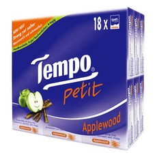 Tempo 得寶 紙手帕 蘋果木 味 四層加厚 濕水柔韌, 18包, 1袋