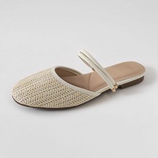 ChakanShoes 女款Deca兩穿式藤編穆勒涼鞋 MLACR2f818, 象牙白, 240mm