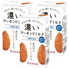 TSUKUBA 筑波乳業 香醇原味杏仁飲 無糖, 3個, 125ml