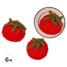 Modern House 豐盈泡沫手工編織番茄造型菜瓜布, 1入, 6個
