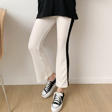 BORIMOM 孕婦線條拼色休閒長褲 M445