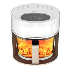 Glolux 晶鑽智能玻璃氣炸鍋 全透明視窗 高硼矽玻璃炸鍋, TC351AF, 小白金, 1台