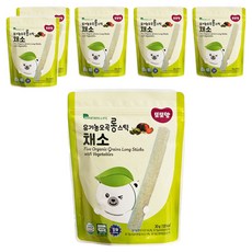 또또맘 유기농 오곡 롱스틱, 채소, 30g, 6개