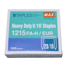 MAX 美克司 釘書針 1215FA-H 重型 9/16" 1000支/盒, 1盒