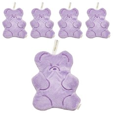 小熊軟糖擦手巾, 珊瑚絨, 長22.5cm/寬17.5cm, 1條, 5條