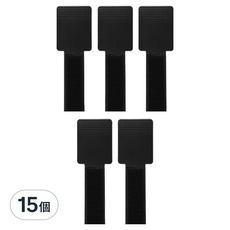 POLYWELL 寶利威爾 長版魔鬼氈壁掛貼 PW15-T65-0305 16 x 3.5cm 黑色, 15個