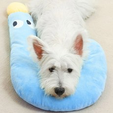 DING DONG PET 寵物問號棉質安撫玩偶頸枕, 藍色, 1個
