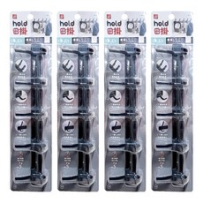 UdiLife 優的生活大師 hold 掛 L型5勾掛架, 不鏽鋼材質 防水防潮, 霧黑色, 4個