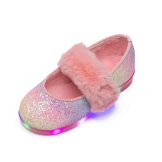 LA STELLA 女童Bijou LED毛絨鞋