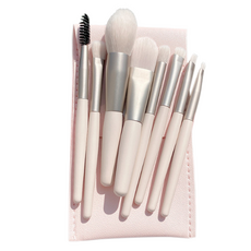 柔色彩妝刷具 8支組, 1套, 白色