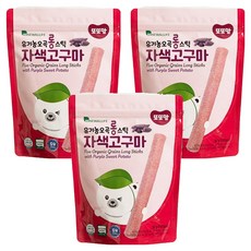 또또맘 유아용 유기농 오곡 롱 스틱 과자, 자색고구마, 30g, 3개