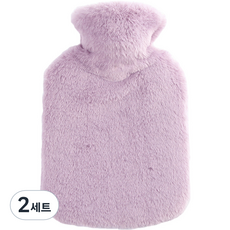 생활애찬 기모 보온 물주머니 찜질 핫팩 퍼플 1000ml, 2세트