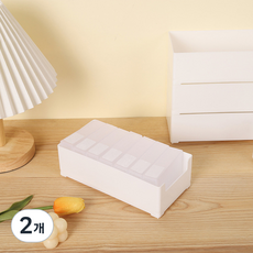 BenF Home 口袋分格 耳機 充電器 電線 纜線 收納 整理 盒, 半透明, 2個