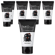 TONYMOLY 章魚黑頭清潔撕拉面膜, 1條, 6條