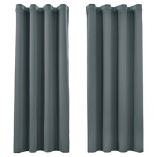 comet home 打孔式隔熱遮光窗簾, 炭灰色, 1件