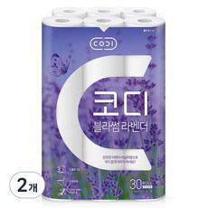 CODI 3層花朵薰衣草高級捲筒衛生紙, 2個, 30捲